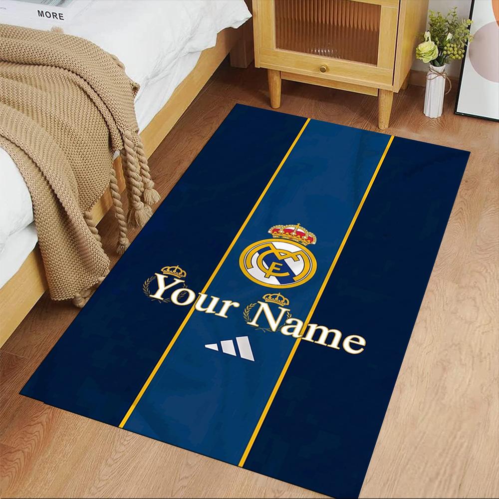 Real Madrid Club Customize Your Name Carpet Design for Dining Room Bedrooms Hallway Decorate Room Anti-slip Rug Office Home Decor