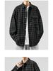 Men's Long Sleeve Corduroy Shirt - Japanese Retro Plaid Jacket for Spring & Autumn