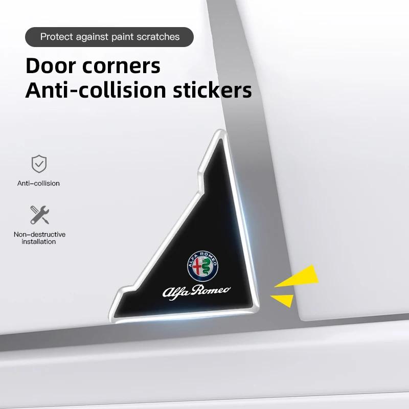  For Alfa Romeo Car Sticker 4Pcs Car Door Corner Anti-collision Sticker Anti-scratch Protector For Alfa Romeo Giulia MiTo 147 156fgh2