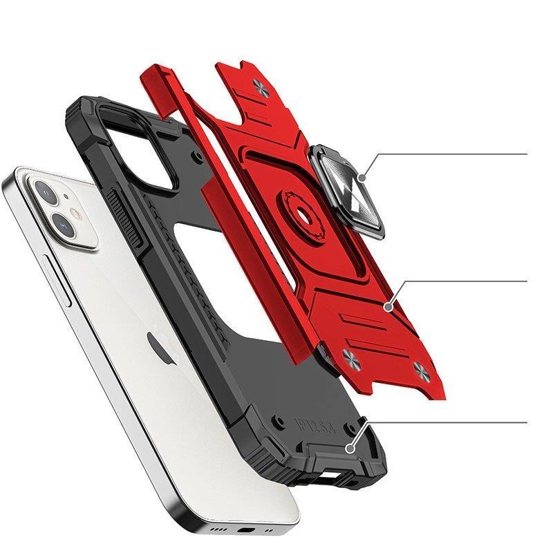 Wozinsky Ring Armor Etui Iphone 14 Plus Pancerny Pokrowiec Uchwyt Magnetyczny Ring Czerwone