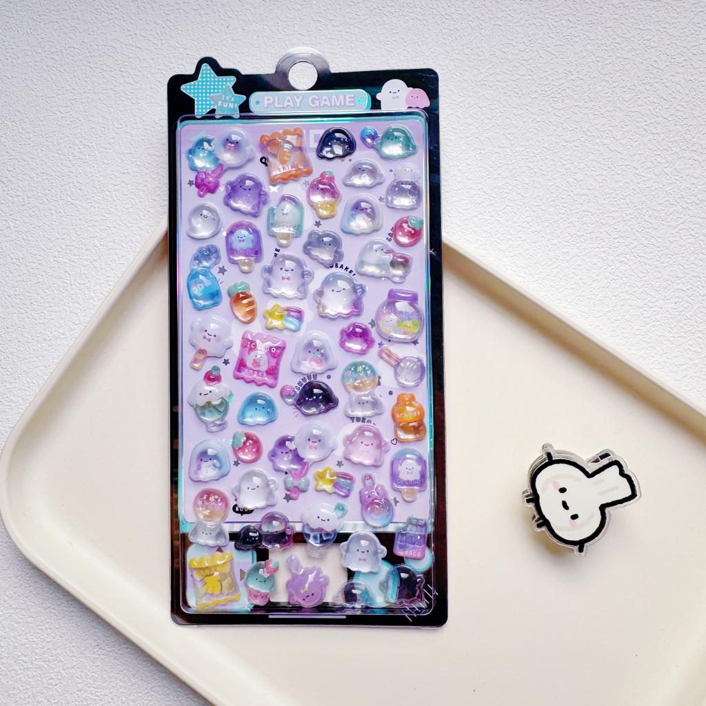 1 pc/4 pcs Japanese Style Cartoon Sweet Animals Mini 3D Relief Stickers Scrapbooking Diy Journal Cute Stationery Sticker School
