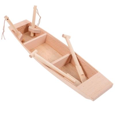 ARTIBETTER Wooden Fishing Boat Model Miniature Boat 12 Inch Small Wooden Ship Handcrafted Craftsmanship Home Office Desk Decor