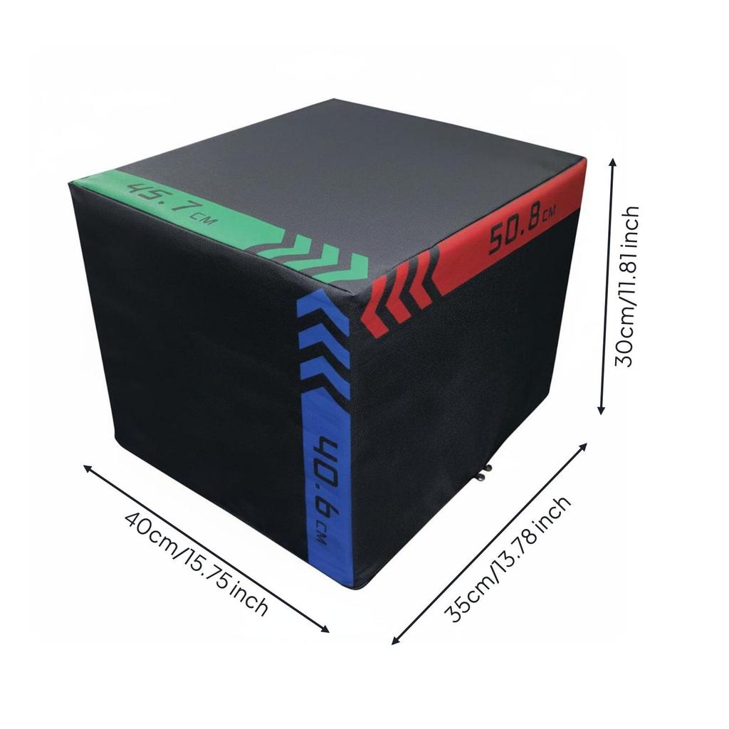 Soft plyo box with non-slip surface and reinforced, stitched edges
