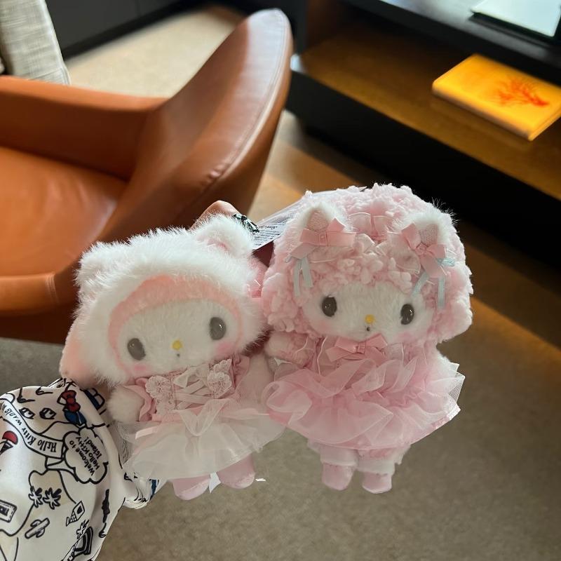 New Dreamy Ballet My Sweet Piano Anniversary Plush Keychain Cute Anime Kuromi Melody Me Mell Toy Small Pendant Accessories