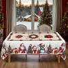 New Printed Christmas Tablecloth Waterproof and Dustproof for Home Festive Polyester Dining Table Decoration