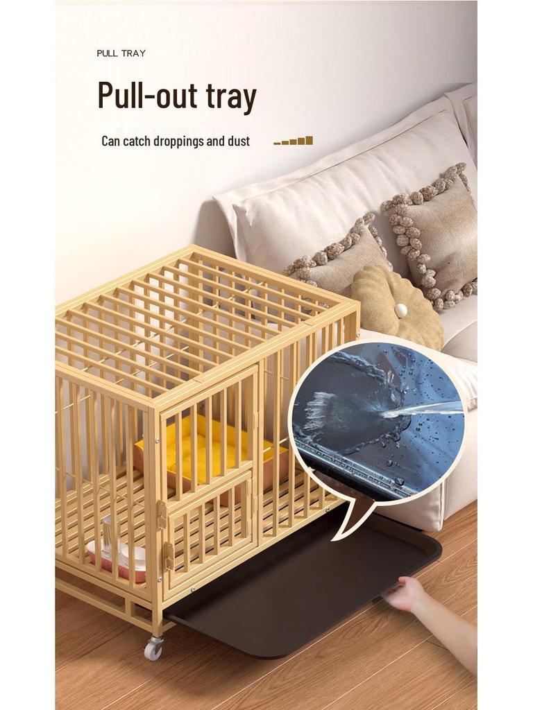 Medium Indoor Dog Cage with Toilet for Golden Retriever, Samoyed, Border Collie, Labrador - Thickened Pet House Fence