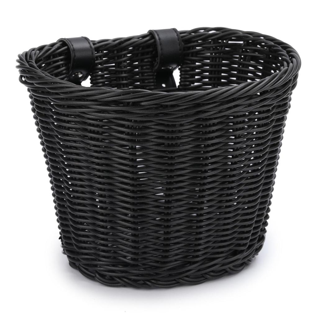 Colorful Woven Rattan Bike Basket for Children's Bicycle - Washable Frame Accessory