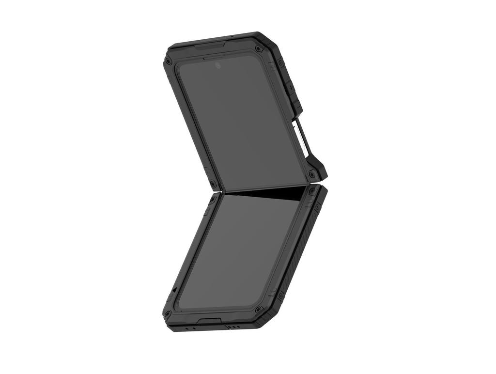 Cross-Border Metal Three-Proof Phone Case for Samsung Z-Flip-4 - Full Coverage Anti-Drop Protection