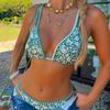 Women’s Printed Double-Strap Tankini Bathing Suit Sexy Low-Waist Bikini Swimsuit, Two-Piece Swimwear
