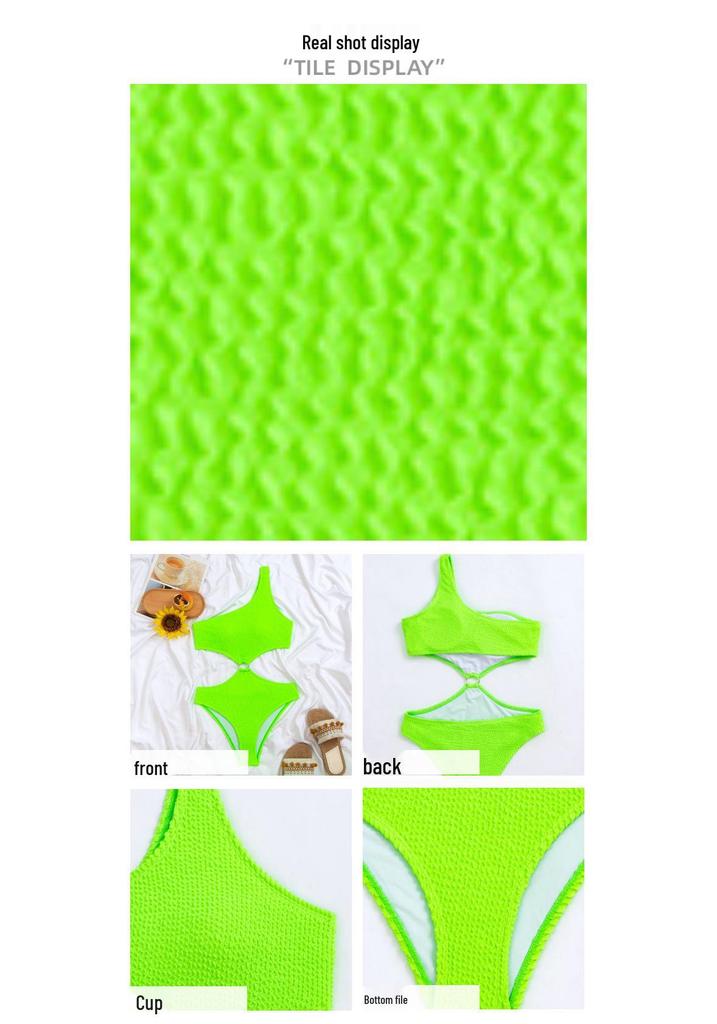 Women's Fashionable Conservative Slim-Fit One-Piece Swimsuit with High Elasticity - European and American Style