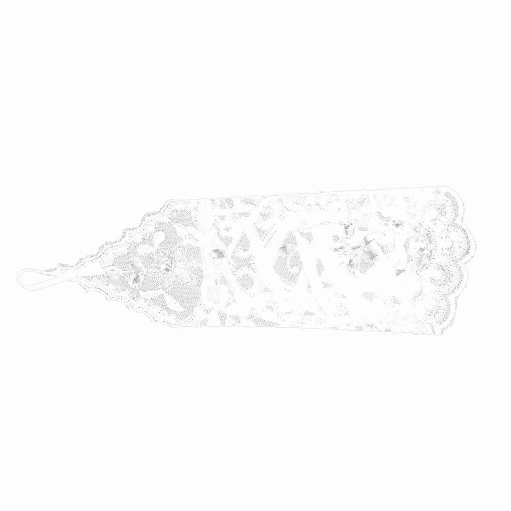 Retro Syle Ivory Lace Flower Bride Bridal Rhinestone Sexy Fingerless Gloves Wedding White
