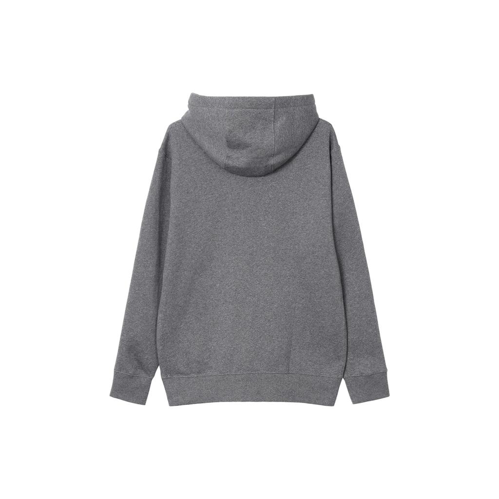 Nike Logo Embroidered Drawstring Hoodie With Long Sleeves Men Sweatshirt Gray BV2646-071