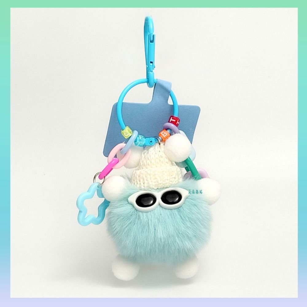 Cute Gifts Lovers Elf Rex Rabbit Hair Fashion Diy Couples Keychain Kawaii Phone Lanyard