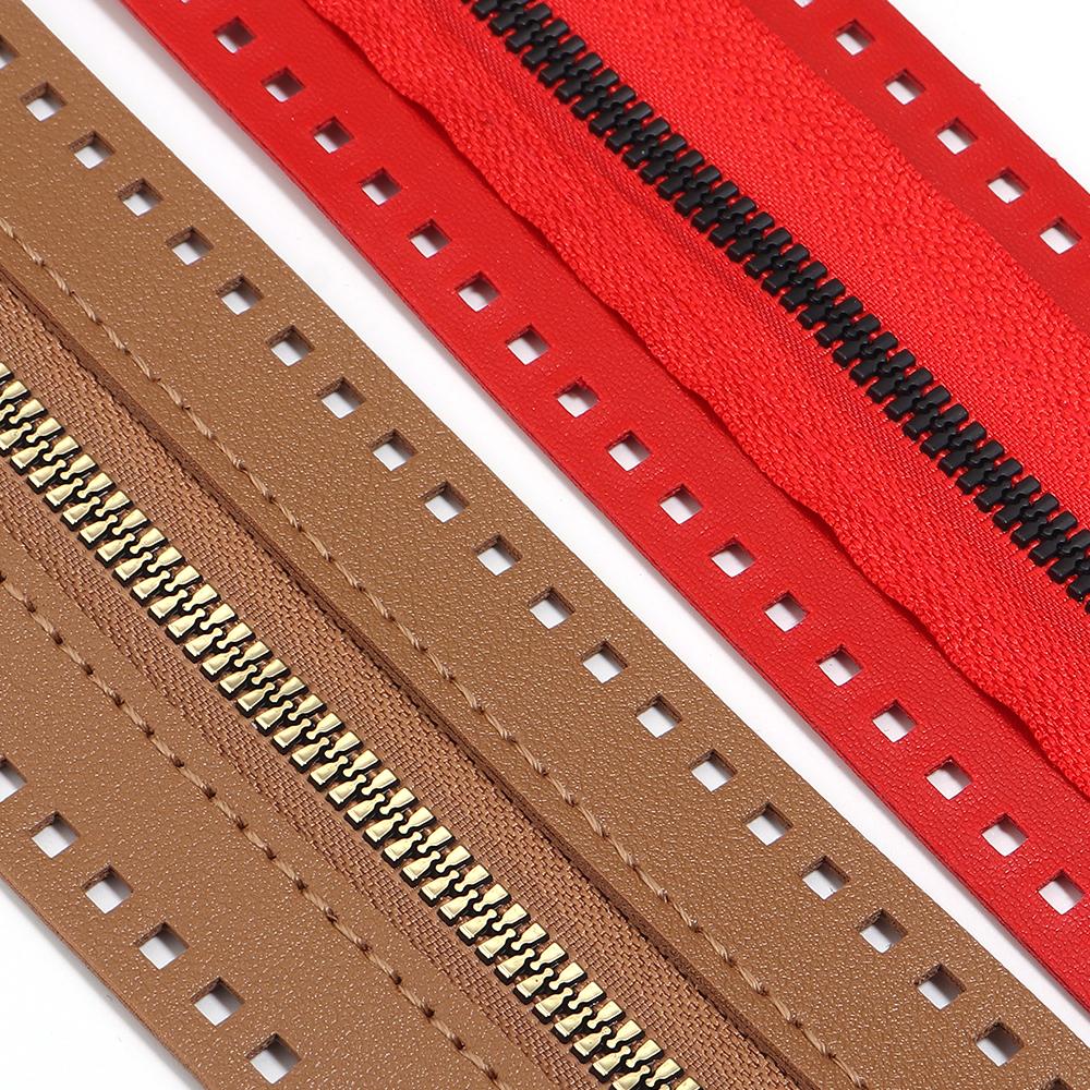 1pc 27cm Long Leather Zipper Practical Soild Zipper For Home Crochet Bags Handbag Hardware Leather Zipper Sewing Accessories