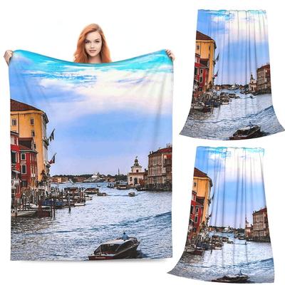 Venice Grand Canal Blanket Fleece Sofa Throw Blanket Lightweight for Couch Bedding Office Throws Bedspread Quilt
