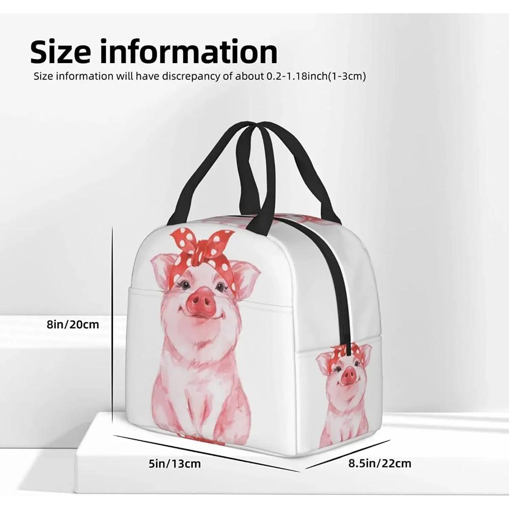 Cute Pink Pig Lunch Box Insulated Meal Bag Lunch Bag Reusable Snack Bag Food Container For Boys Girls Men Women School Work