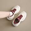 Red Thick-soled Heightening Dad Shoes Women's 2025 New Spring Small Versatile Sports Shoes Casual Little White Shoes