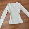 Women's Long-Sleeve V-Neck Base Layer Top, Cinched Waist, Solid Color, 2025 Autumn/Winter Style.