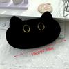Trousse à crayons en peluche avec chat noir mignon, sac à crayons en forme d'animal de dessin animé, sac de rangement de papeterie de grande capacité, sac de rangement pour fournitures scolaires, sac de cosmétiques