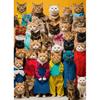 Family Portrait Of Cute Cat Wear Different Clothes Prints Poster Canvas Painting Wall Art Picture Living Room Bedroom Home Decor