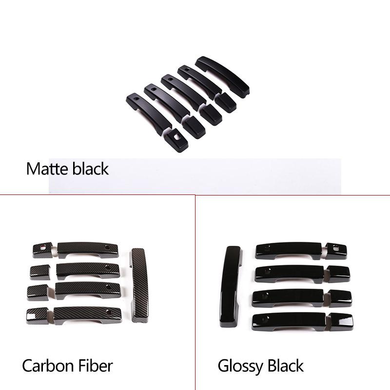 For Land Rover Defender 90 110 130 2020-2024 ABS Black/Carbon Fiber Car Exterior Door Handle Cover Trim Car Accessories