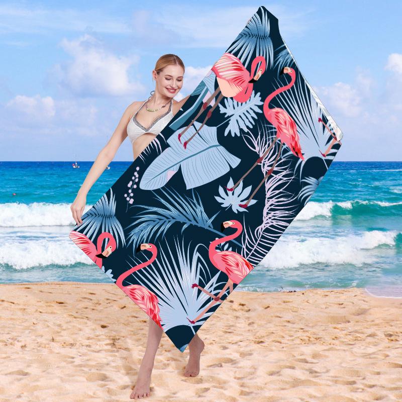 Customized Double Sided Velvet Quick Drying Sand Free Printed Design Extra Large Microfiber Beach Towel