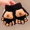 Children's Gloves Winter New Girl's Five Finger Cover with Velvet for Warmth and Warmth