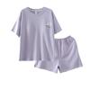 1011 new pajamas with chest pads women's summer pure cotton thin short-sleeved shorts cotton cartoon loungewear