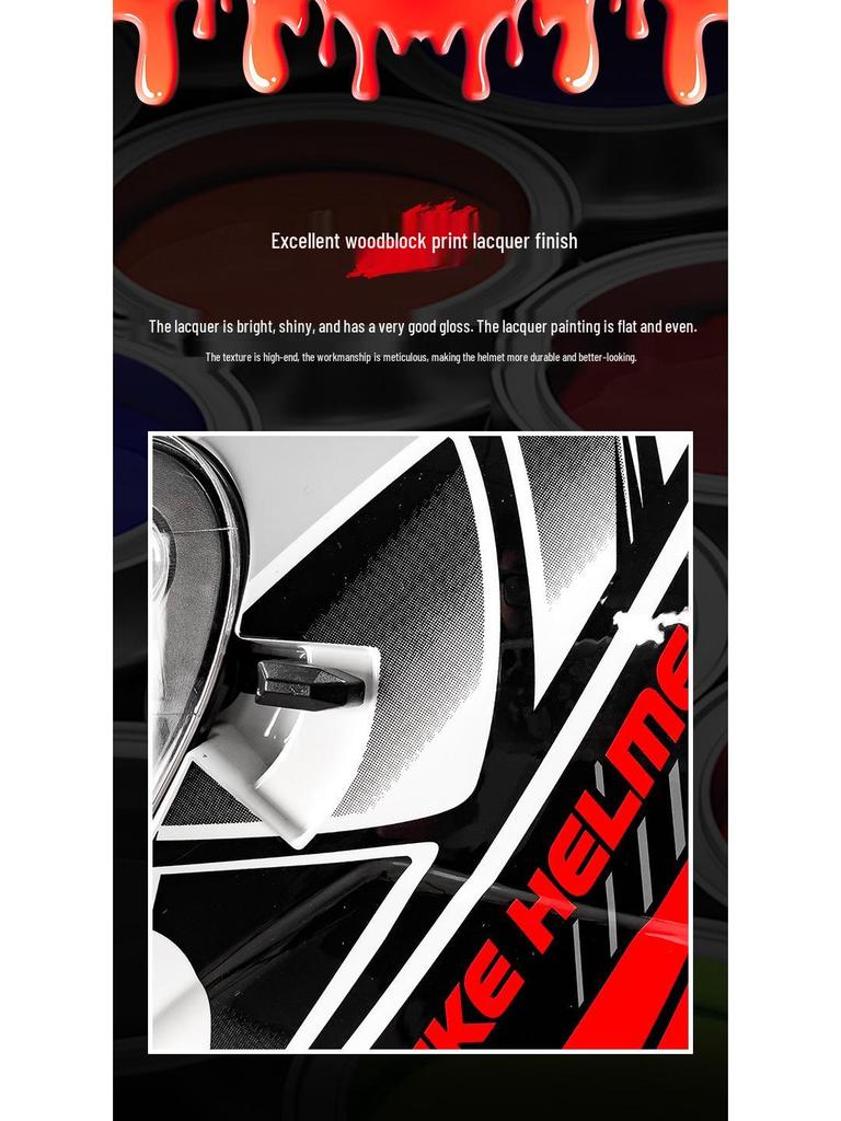 Unisex Double Lens Full Face Motorcycle Helmet with Large Tail Wing