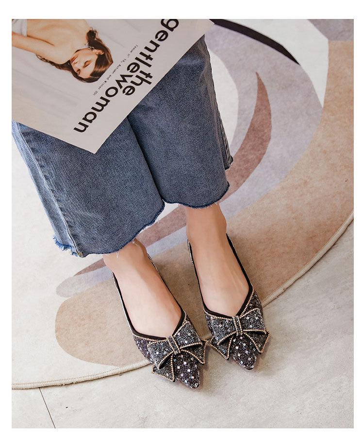 Summer Women's Flat Shoes with Bow & Rhinestones, Sizes 41-43 (2025 New)