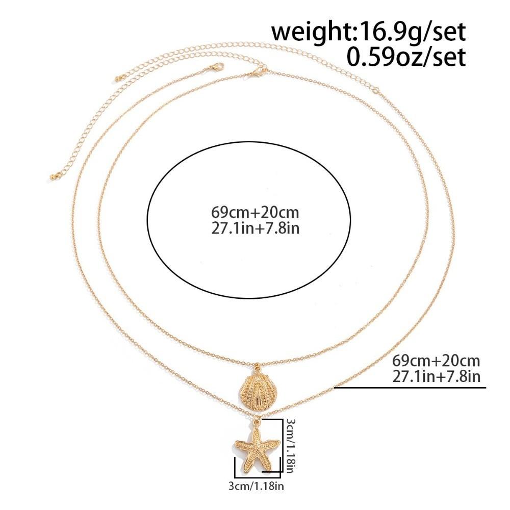 2 Stück/Set Muschel Seestern Taillenkette Anhänger Körperkette Schmuck Bikini Bauchkette Sommer