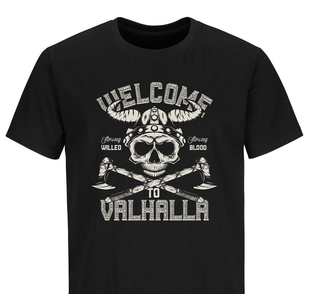 Men s Viking See You In Valhalla T-Shirt Mens Womens Tees Top Skull Viking Nordic T-Shirt Mens Womens Tees Top 2XL