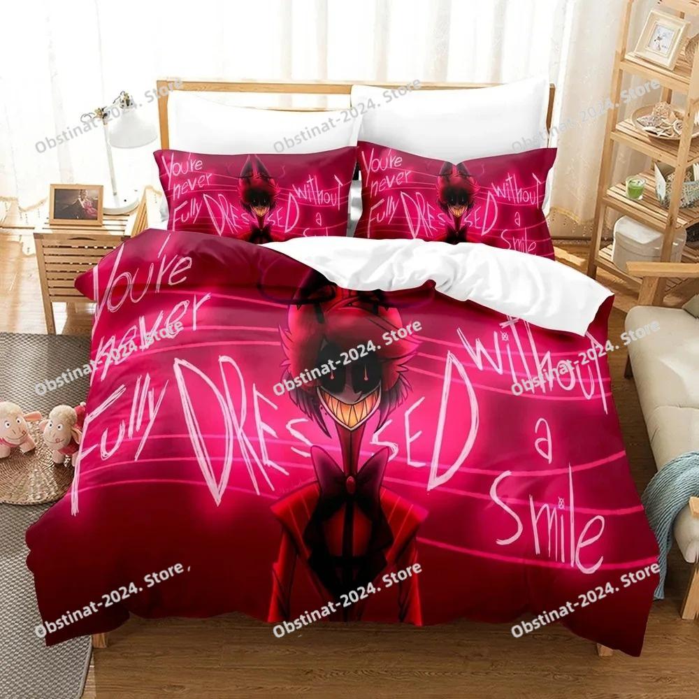 Fashion Cartoon Hazbin Hotel Bedding Set Duvet Cover Set With Pillowcase Twin Full Queen King Bedclothes Bed Linen Home Textiles