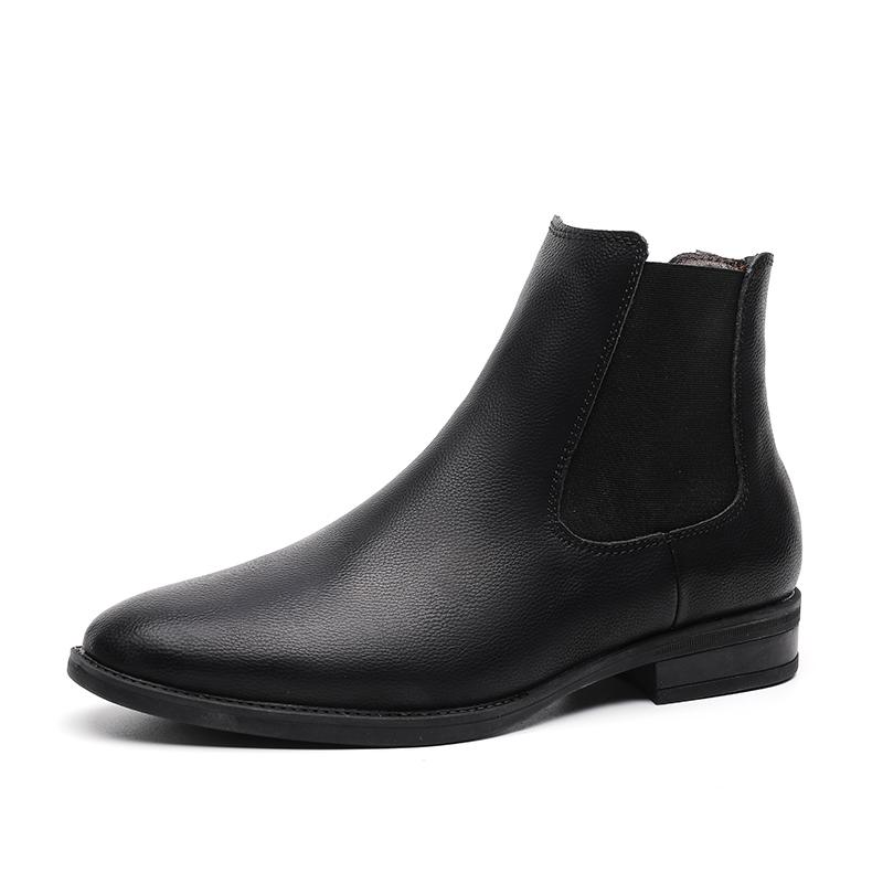 Luxury Brand Classic Mens High-heeled Boots Chelsea Fashion Leisure Shoes British Style Leather Ankle Boots Casual Trend Boots