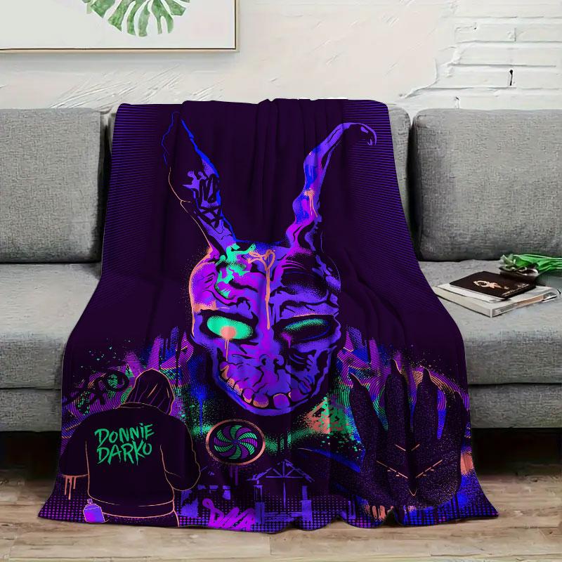 1Pc donniedarko Print Flannel Blanket, High quality Comfortable for All Seasons, Home Decor, Warmth and Comfort, Perfect for Christmas Gifts