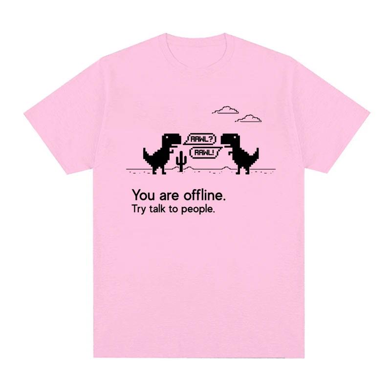 You Are Offline Graphic Print TShirt for Unisex Summer Casual Fashion Funny Streetwear Tops Crew Neck Short Sleeve Tshirts