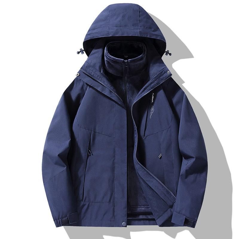 Unisex 3-in-1 Waterproof Windproof Outdoor Jacket With Fleece Liner Hiking Climbing Skiing Small Stature