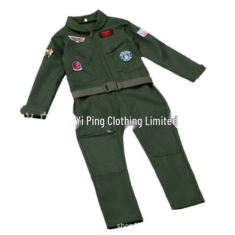 Children's Halloween Top Gun Pilot Costume Set for Parties and Sports Day