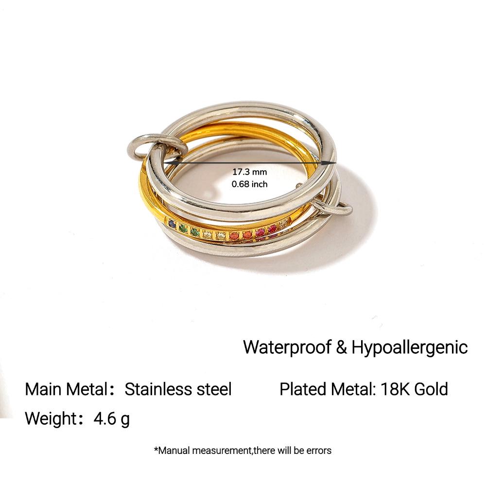 

Yingtai Titanium Stainless Steel Geometric Ring, 18k Gold Vacuum Plated, Cross-Border Jewelry