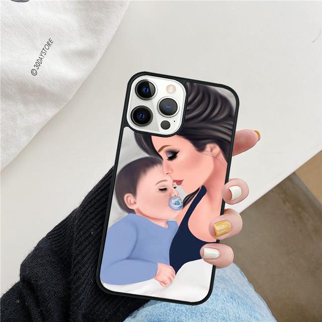 Mom Dad Baby Family Coque Shell For iPhone 17 Air 15 16 14 13 12 Pro Max 11 Pro Max Plus Phone Case Cover