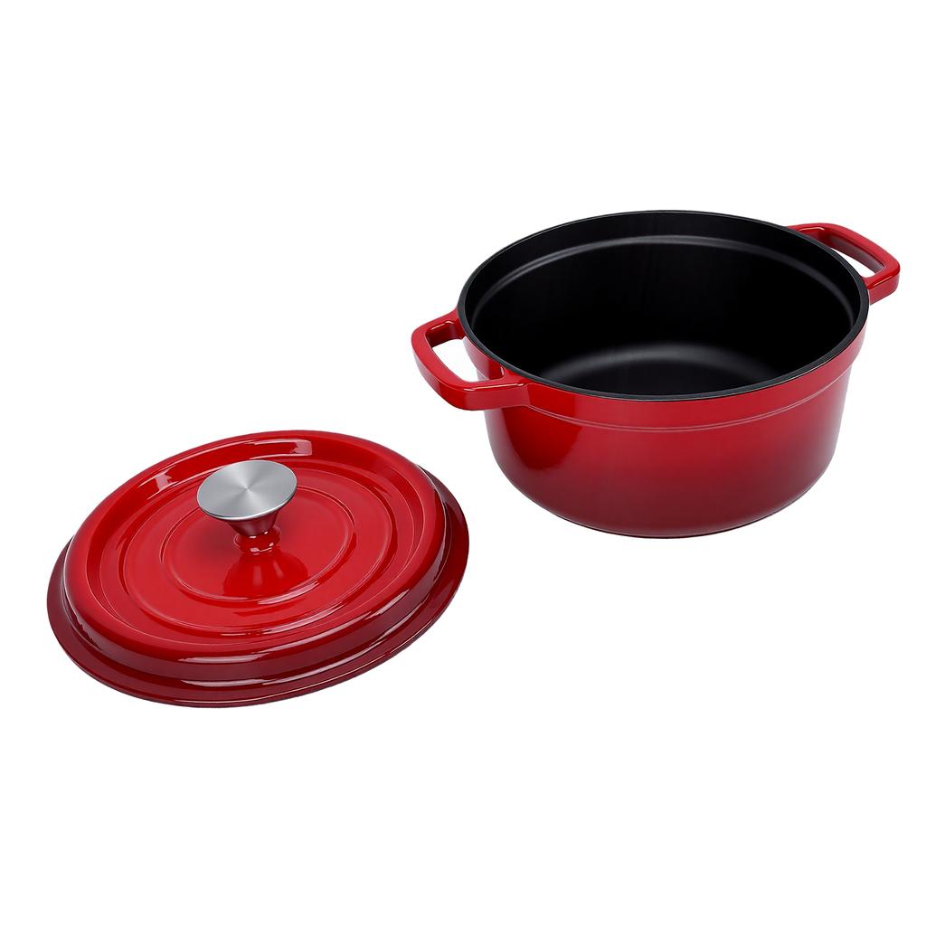 Dutch Oven Round Double Eared Enamel Pot with Lid Double Handle Design for Bread Baking