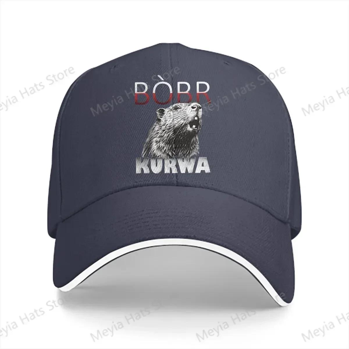 

Polish Unisex Baseball Caps Peaked Cap Sun Shade Sunprotection Hat Bobr Kurwa Game One Size
