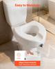 Raised Toilet Seat, 158.8 kg Capacity, 127 mm Lift Height, Commode Elevated Toilet Seat Riser with Enlarged Opening for Seniors, Elderly, Handicap,