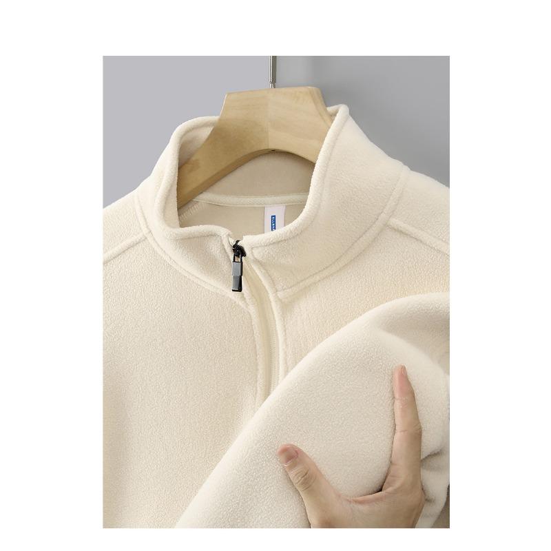 Men S Fleece Stand Collar Zip Up Sweatshirt Winter Warm Outerwear