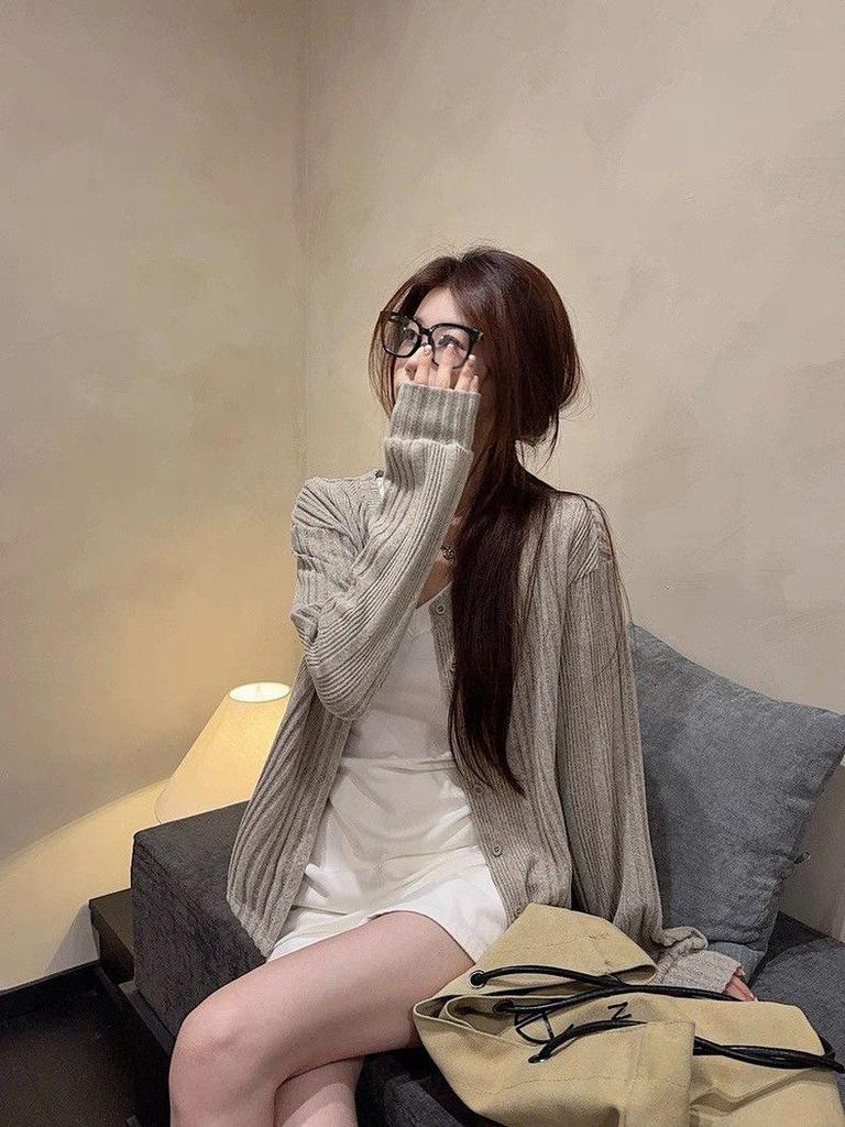 Wendbarer Rippstrick-Cardigan im koreanischen Stil - Damen Trendige Herbst Langarm Oberbekleidung