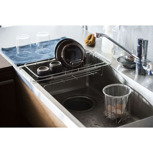 Oki Seisakusho Linen Liner for Under-the-Dish Drainer, Hemp, Blue Gray, Outline