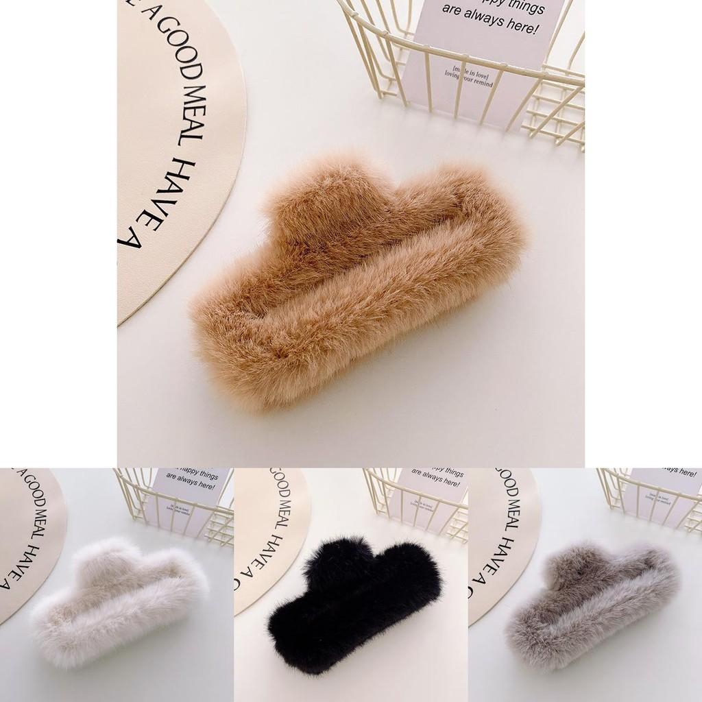 Hochwertige Plüsch Haarspange Groß Für Stilvolle Herbst-Winter-Mode