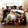 Rock Star Kurt Cobain Bedding Set, Duvet Cover & 2 Pillowcases, Classic Musician Pattern Breathable Fabric All Season Use