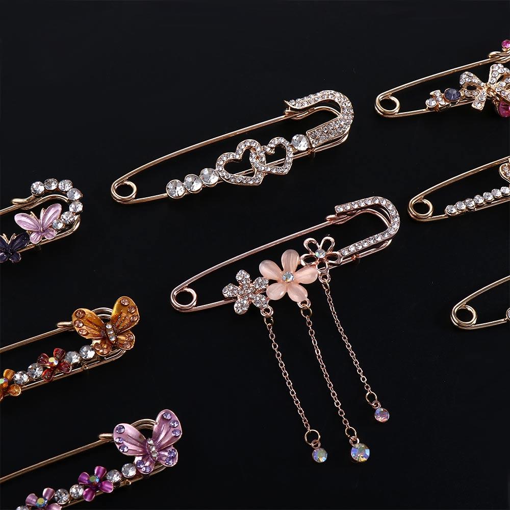 Fashion Butterfly Bow Enamel Zinc Zinc Alloy Flower Safety Pin Brooches Pin Corsage Accessories Jewelry