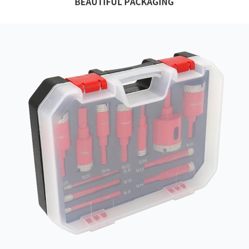 12pc Nonslip Heavy Duty Hole Cutter Kit HD90 Abrasive Material High Efficiency Drilling Lightweight Design 6-16mm Sizes